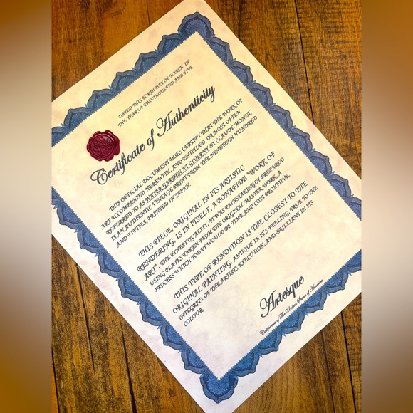 WATER GARDEN AT GIVERNY French Oscar Claude Monet Fine Art Print Vintage COA - Picture 6 of 10